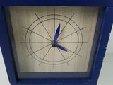 Vintage Memphis Postmodern Blue Wooden Pedestal Desk Clock SKP Japan Quartz - thumbnail 7 of 10