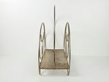 Vintage Mid-Century Modern Brass Wire Hoop Record Magazine Rack - thumbnail 6 of 10