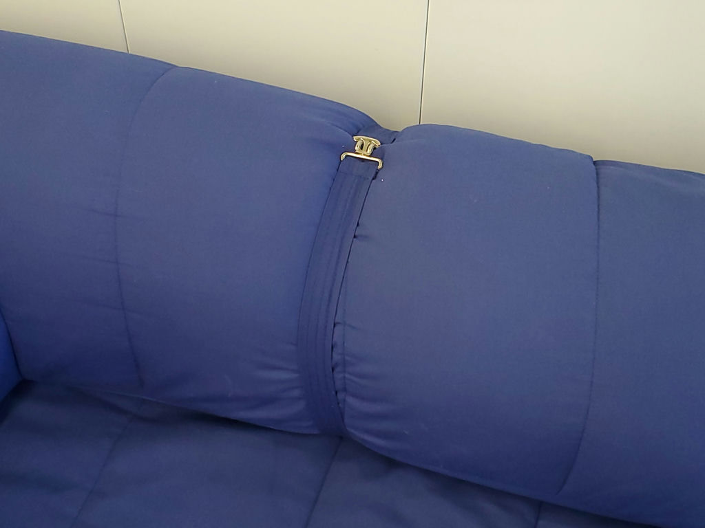 Vintage 1980s IKEA Grinda Blue Quilted Convertible Sofa Bed - image 11 of 18