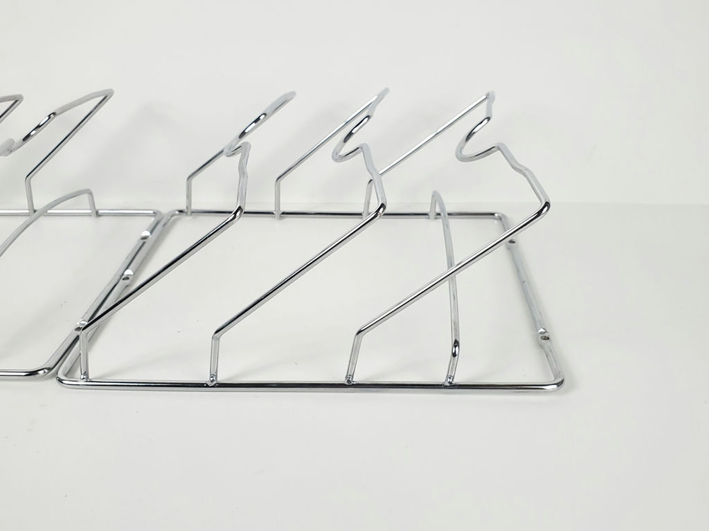 Vintage Mid-Century Chrome Wire Wall Mounted Magazine Racks - Pair - image 5 of 7