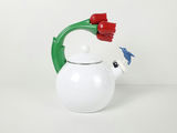 Vintage Ancona Tulip Handle Hummingbird Spout Enamel Whistling Tea Kettle - thumbnail 4 of 11