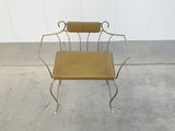 Vintage Hollywood Regency Scrolling Wrought Iron Vanity Chair - thumbnail 2 of 12