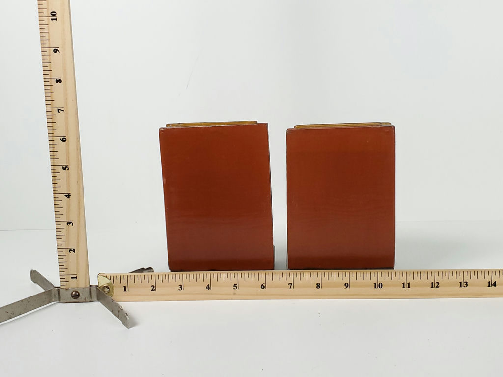 Vintage Wooden Faux Book Bookends Library Tabletop Display Stand Pair - image 9 of 9
