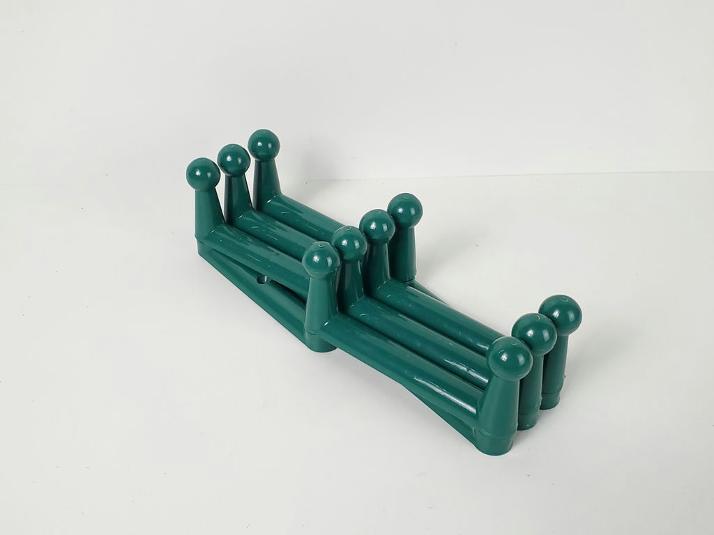 Vintage Memphis Postmodern Plastic Accordion Wall Peg Rack Towel Bar Set - image 8 of 9