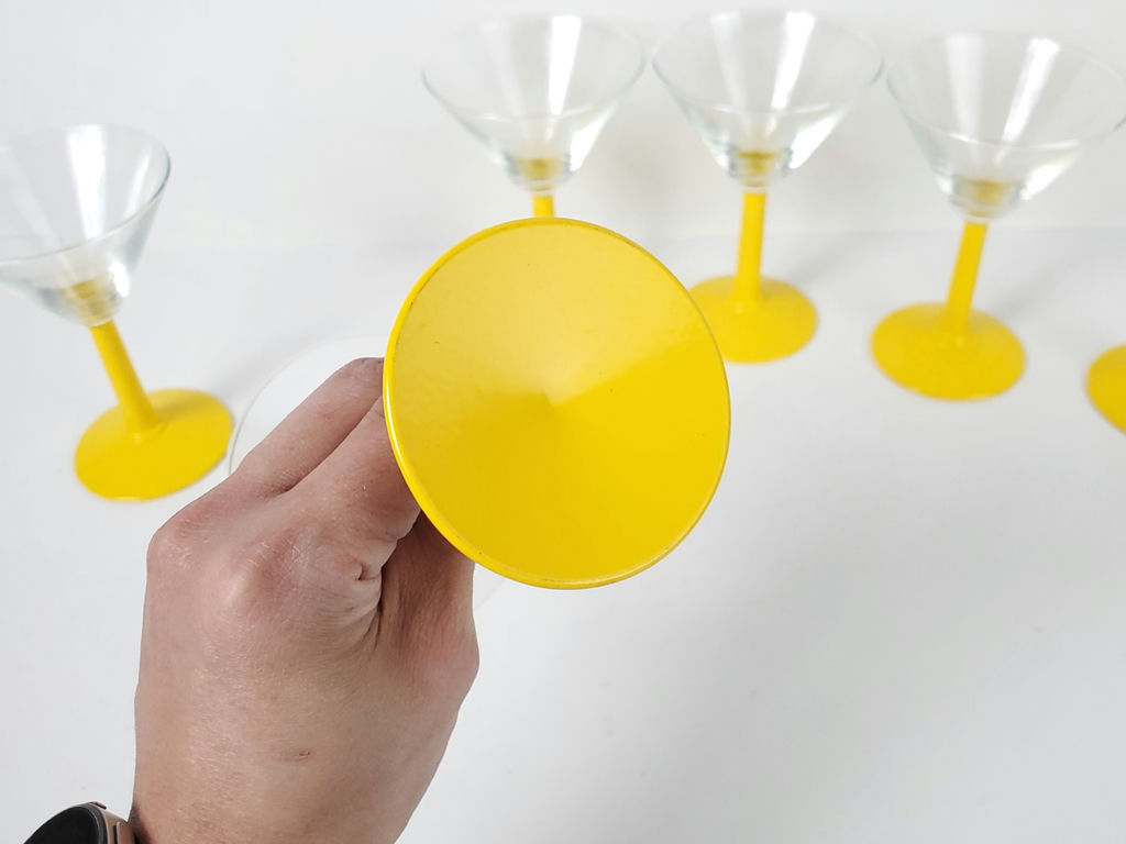 Vintage Yellow Stem Martini Cocktail Glasses - Set of 6 - image 6 of 7