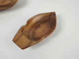 Vintage Mid-Century Monkey Pod Coconut Wood Leaf Serving Bowls - Set of 4 - thumbnail 5 of 9