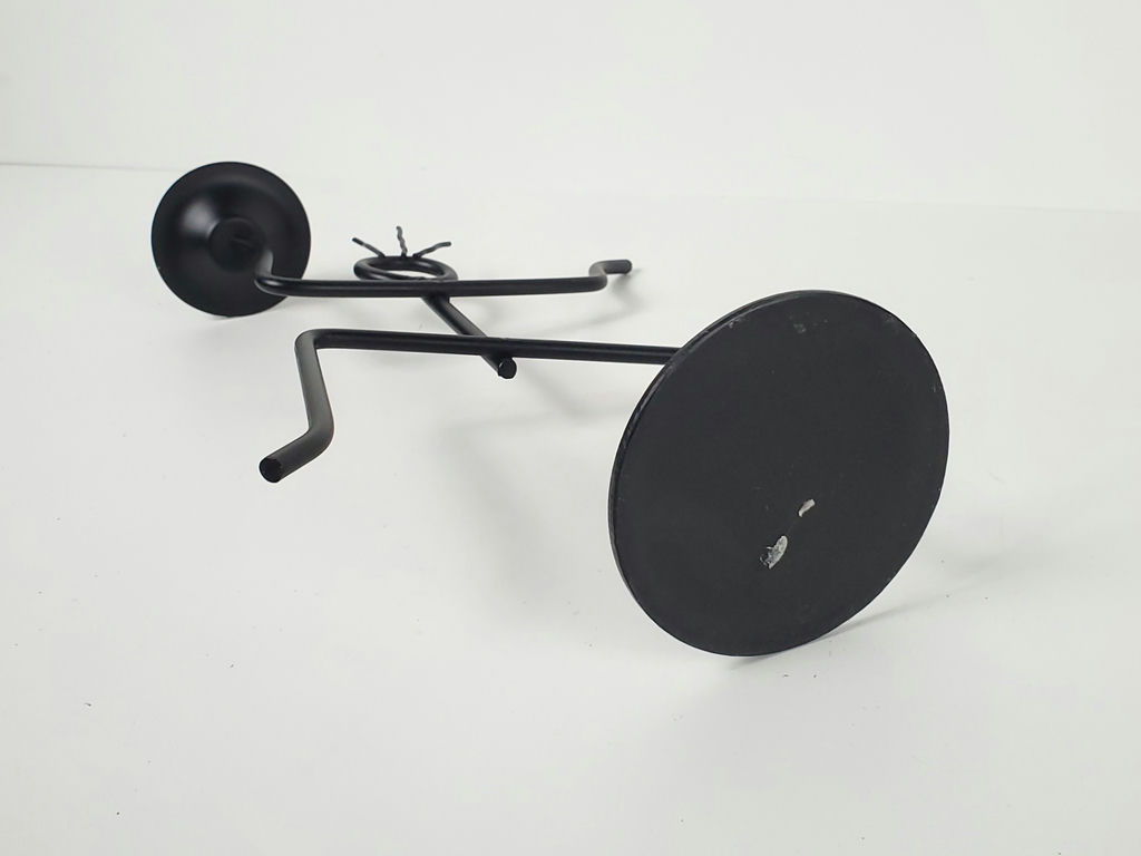 Vintage Memphis Postmodern Black Metal Stick Figure Taper Candle Holder - image 6 of 7
