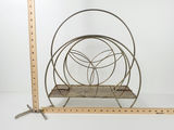 Vintage Mid-Century Modern Brass Wire Hoop Record Magazine Rack - thumbnail 9 of 10