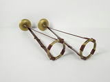 Vintage Brass Belt Buckle Candlestick Holders Equestrian Stirrup Style Pair - thumbnail 7 of 8