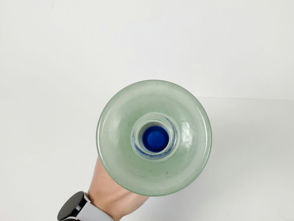 Vintage Spanish Frosted Triple Bulb Art Glass Vase - image 3 of 9