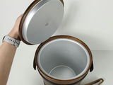 Vintage KMC Japan Solid Wood Barrel Ice Bucket with Leather Accents - thumbnail 7 of 10