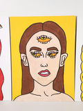 Psychedelic Alien Comic Trippy Canvas Paintings Pop Art Triptych 3 Piece Set - thumbnail 3 of 5