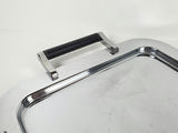 Torre & Tagus Chrome Serving Platter with Black Leather Handles - thumbnail 4 of 10
