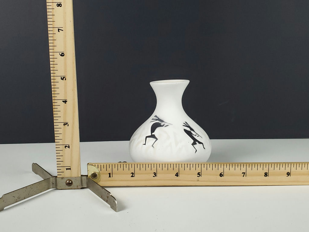 Vintage Cedar Mesa Pottery Navajo Kokopelli Bud Vase Signed J Benally - image 6 of 7