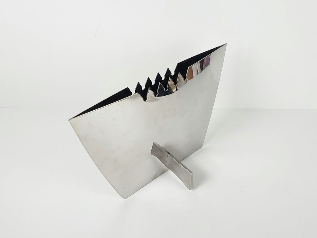 Vintage 1995 Leo Aerts Ziggy Vase Alinea Design Objects Stainless Steel - image 1 of 12