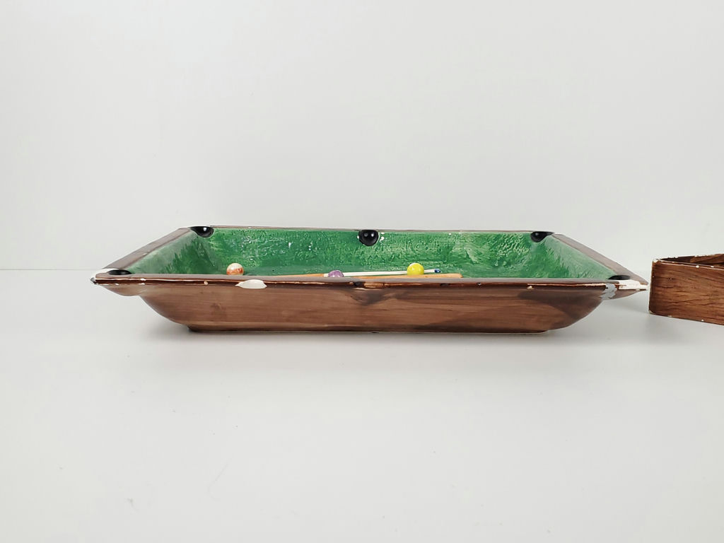 Vintage Cardinal Inc Handpainted Ceramic Pool Table Chip and Dip Set - image 2 of 13