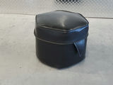 Vintage Mid-Century Hexagonal Black Vinyl Ottoman Footstool - thumbnail 4 of 9