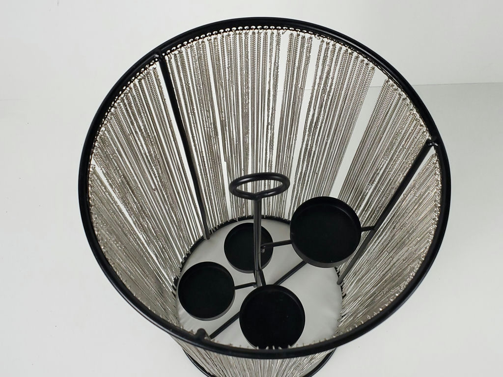 Modern Industrial Black Metal Chain Shimmer Curtain Multi Tealight Candle Holder - image 8 of 9