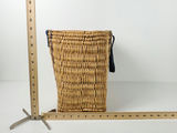 Boho Woven Straw Wicker Market Tote Bag Leather Handles Picnic Basket - thumbnail 9 of 9