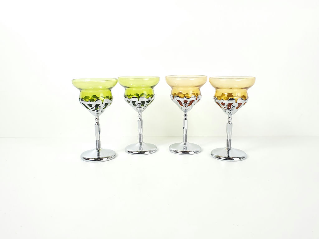 Vintage Farber Brothers Krome Kraft Coupe Cocktail Glasses - Set of 4 - image 1 of 8