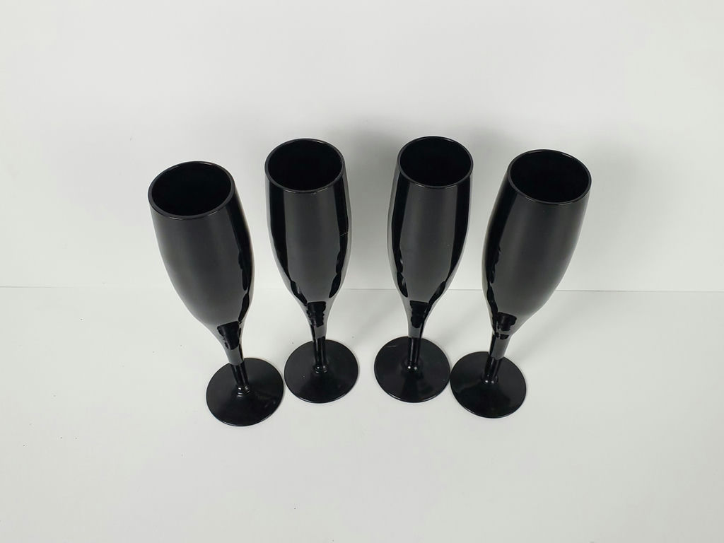 Vintage Libbey Premiere Black Champagne Flutes - Set of 4 - image 2 of 7