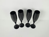 Vintage Libbey Premiere Black Champagne Flutes - Set of 4 - thumbnail 2 of 7