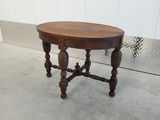 Vintage Antique Style Wooden Oval Side Table with Spindle Legs - thumbnail 12 of 13