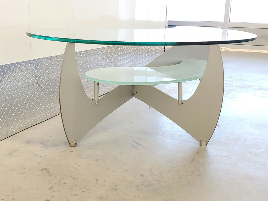 Vintage Mid-Century Modern Biomorphic Glass Kidney Coffee Table - image 5 of 16