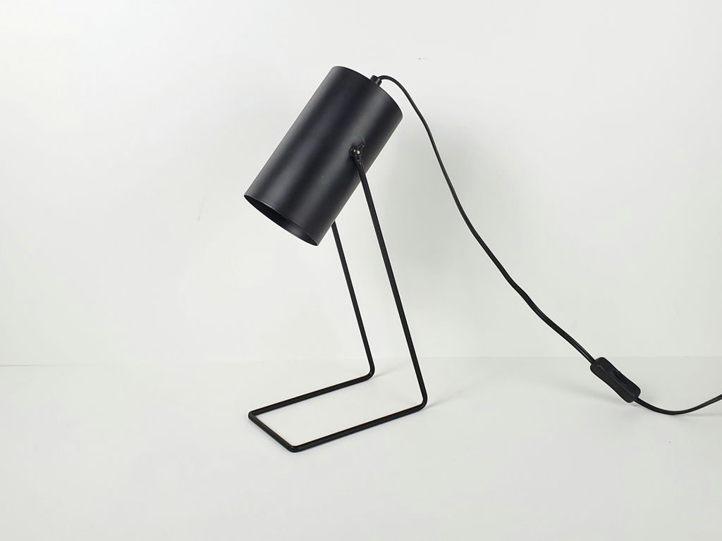 Minimalist Matte Black Cylinder Spotlight Metal Desk Lamp - image 2 of 10