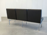 Vintage Mid-Century Modern Tufted 3-Seat Chrome Bench Sofa - thumbnail 2 of 16