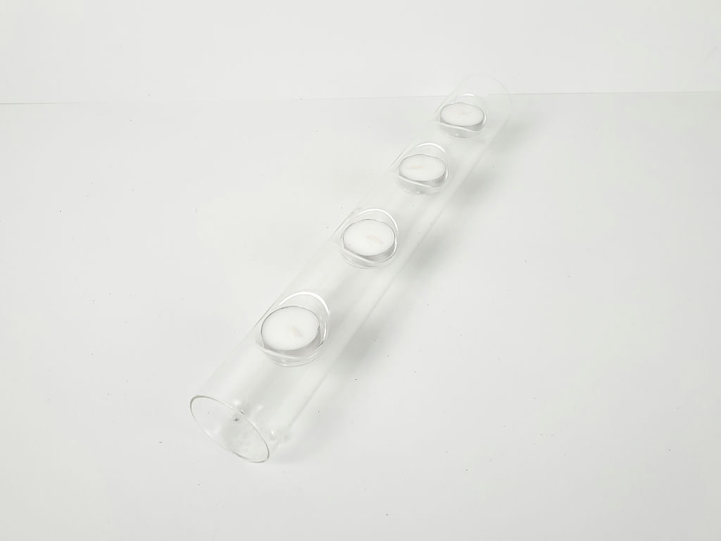 Modern Clear Glass Cylinder Tealight Holder Multi Candle Centerpiece - image 2 of 8