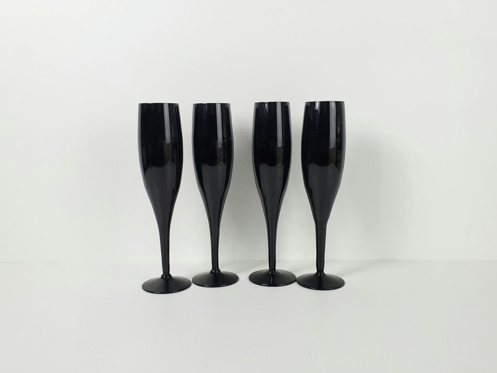 Vintage Libbey Premiere Black Champagne Flutes - Set of 4 - image 1 of 7