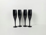 Vintage Libbey Premiere Black Champagne Flutes - Set of 4 - thumbnail 1 of 7