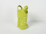 Vintage Lime Green Ceramic Denim Bib Overalls Figural Vase Planter - thumbnail 5 of 9