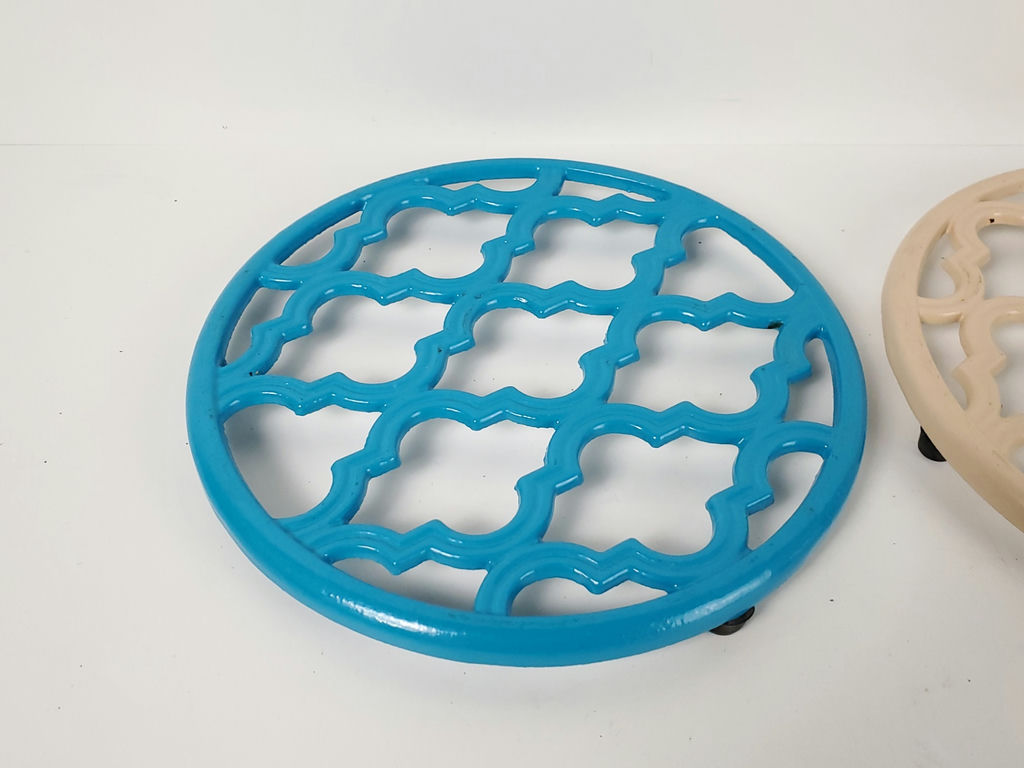 Vintage Home Basics Moroccan Lattice Cast Iron Trivets - Pair - image 3 of 8
