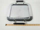 Torre & Tagus Chrome Serving Platter with Black Leather Handles - thumbnail 9 of 10
