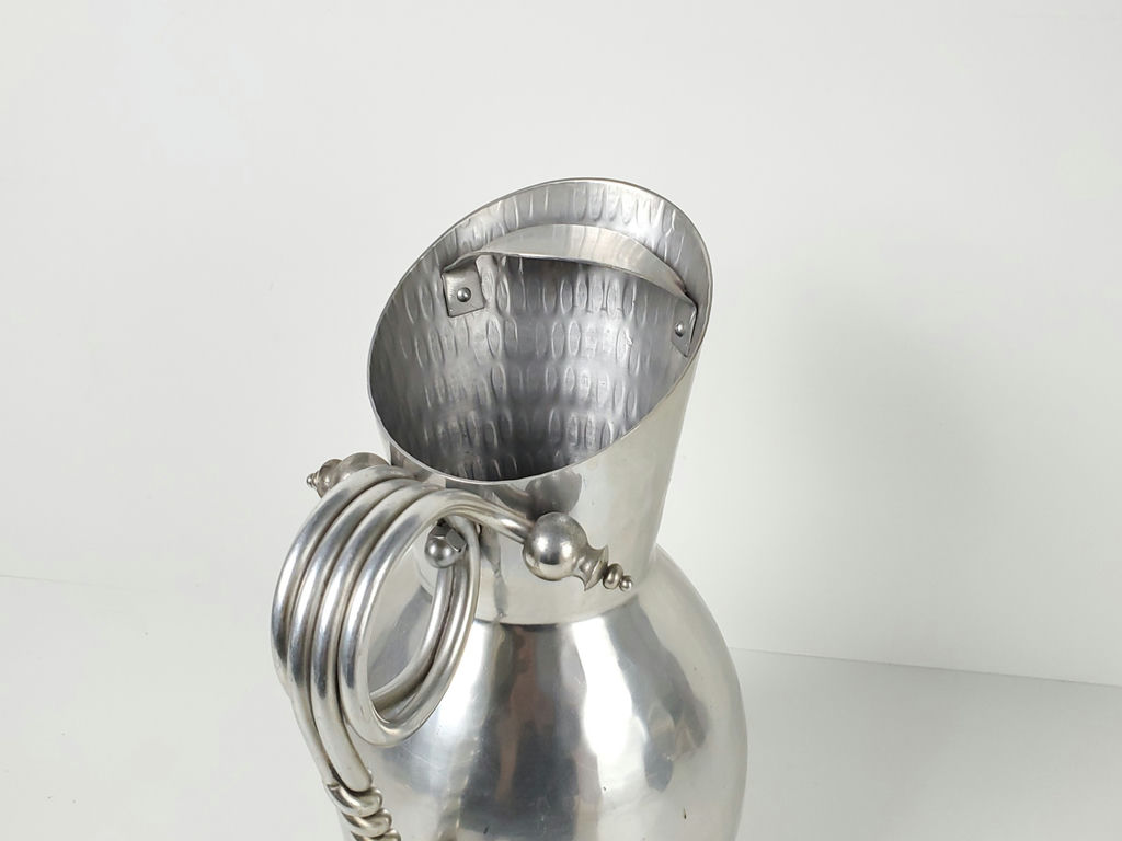Vintage Buenilum Hammered Aluminum Water Pitcher Jug - image 5 of 10
