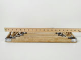 Vintage Mid-Century Wooden Nesting Serving Trays with Chrome Edges - 5 Piece Set - thumbnail 11 of 12