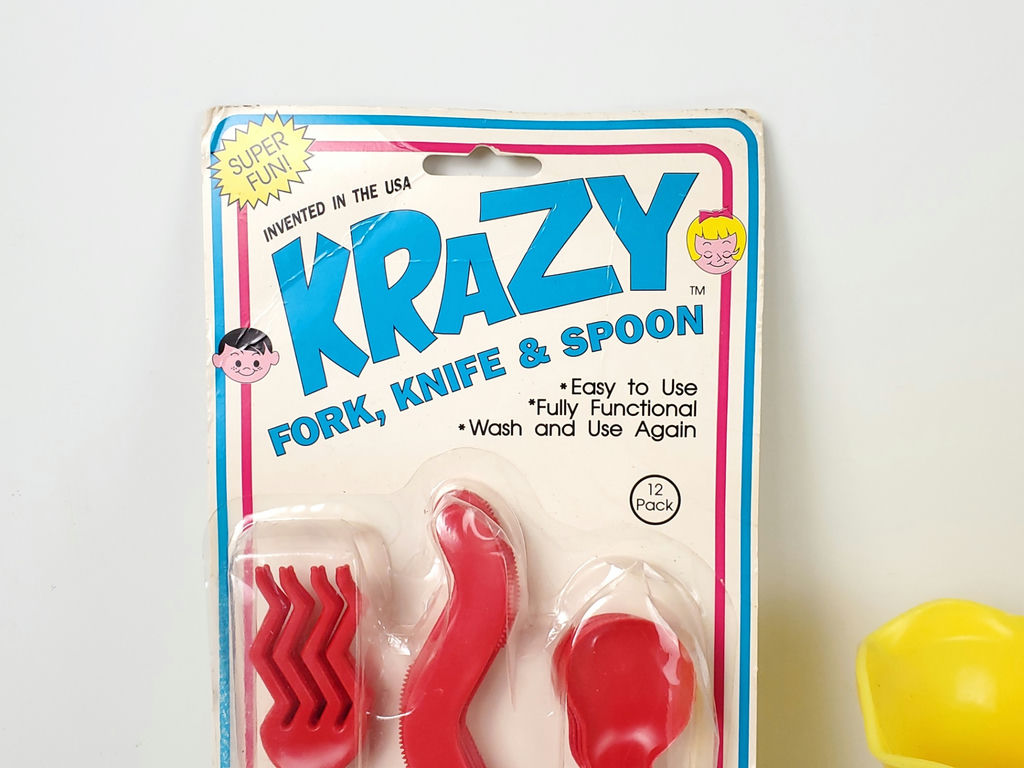 Vintage Krazy Utensils and Yellow Sundae Cups Lot - image 5 of 8