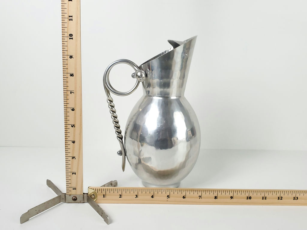 Vintage Buenilum Hammered Aluminum Water Pitcher Jug - image 10 of 10