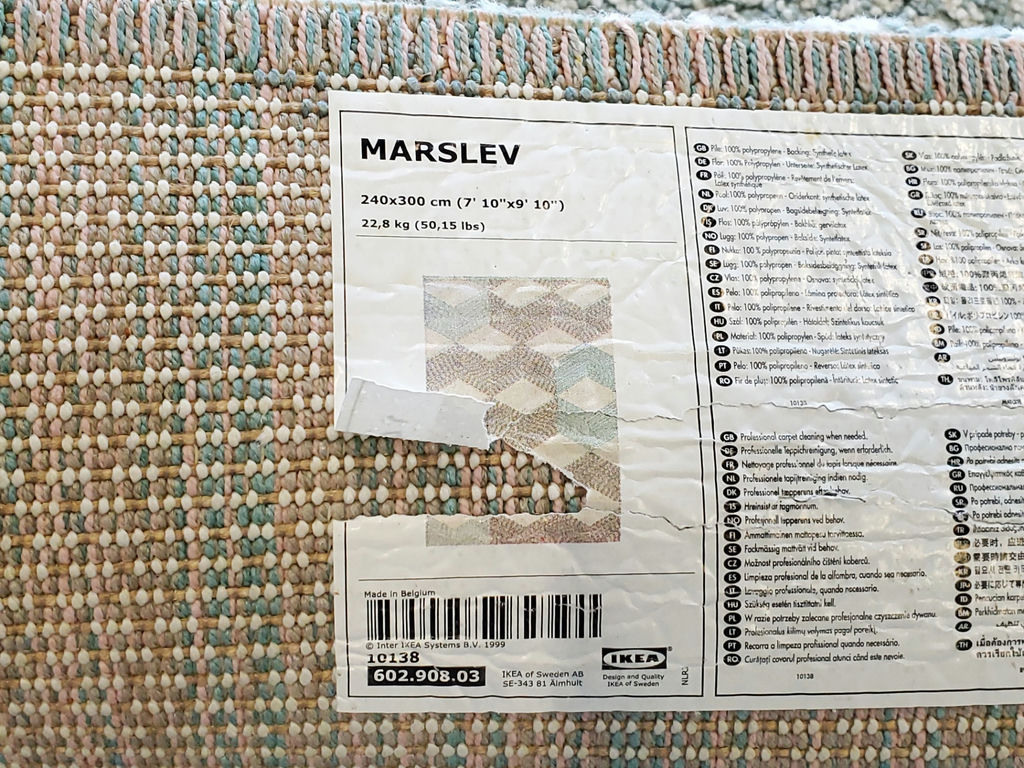 IKEA Marslev High Pile Polypropylene Area Rug - Turquoise & Beige - image 5 of 12