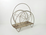Vintage Mid-Century Modern Brass Wire Hoop Record Magazine Rack - thumbnail 2 of 10