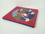 Vintage Sunbonnet Sue Calico Fabric Stretched Wooden Frame Country Wall Art - thumbnail 7 of 7
