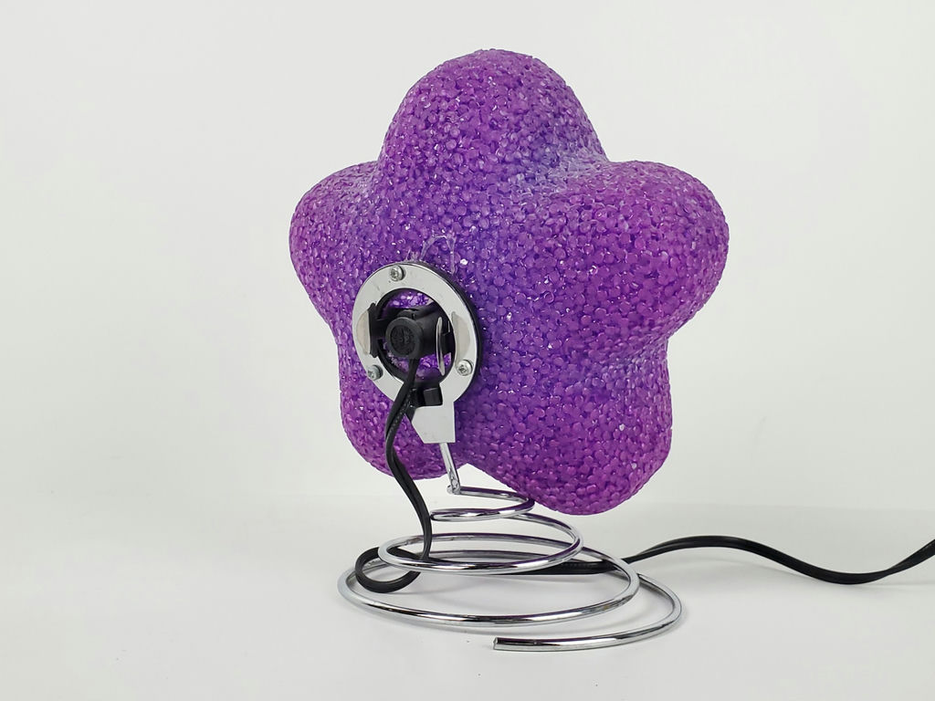 Vintage 90s Y2K Purple Melted Plastic Popcorn Star Accent Lamp Spring Base - image 3 of 8