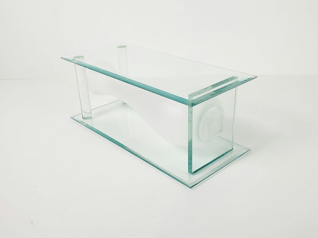 Vintage Leonardo Lifestyle Art Deco Frosted Suspended Clear Glass Panel Vase - image 9 of 9