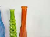 Vintage Mid-Century Colorful Geometric Glass Bud Vases - Set of 4 - thumbnail 7 of 8