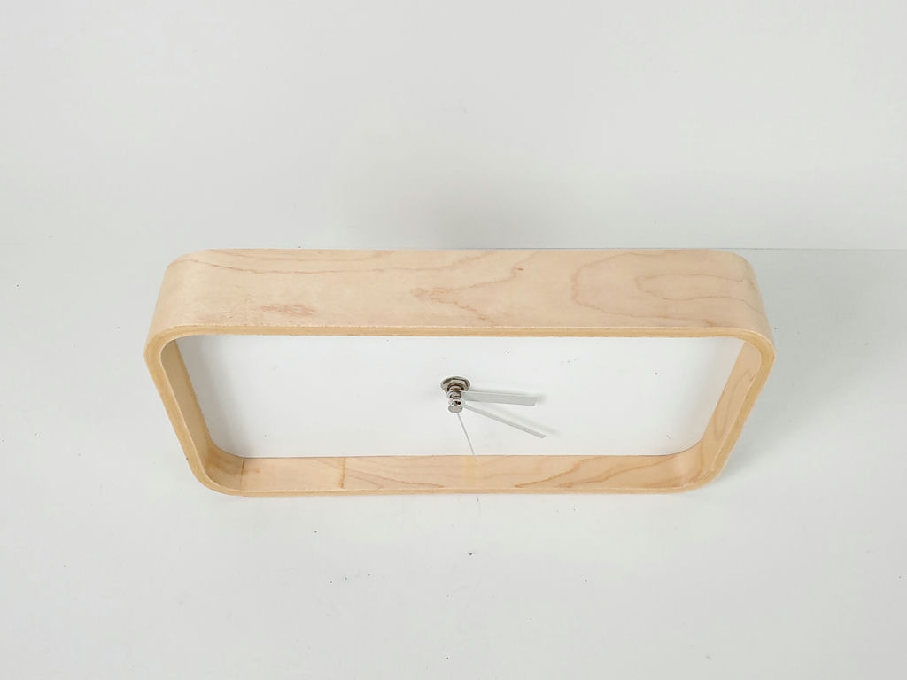 Modern Minimalist Rectangular Bentwood Desk Clock Scandinavian Style - image 3 of 9