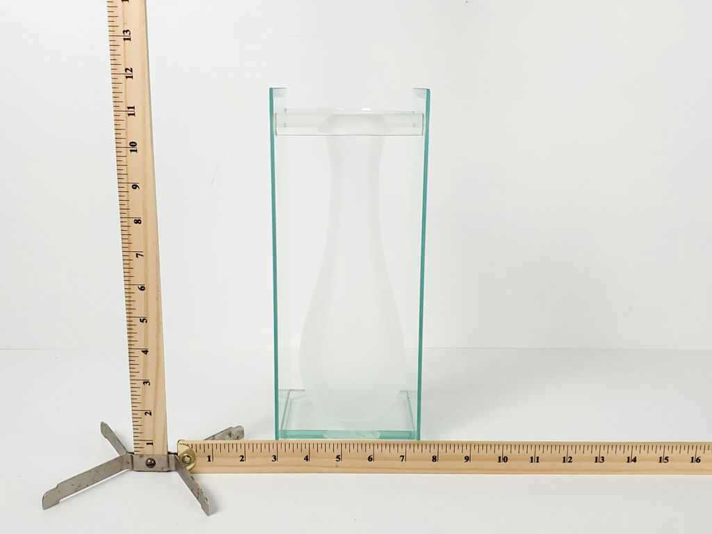 Vintage Leonardo Lifestyle Art Deco Frosted Suspended Clear Glass Panel Vase - image 7 of 9