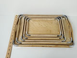 Vintage Mid-Century Wooden Nesting Serving Trays with Chrome Edges - 5 Piece Set - thumbnail 10 of 12
