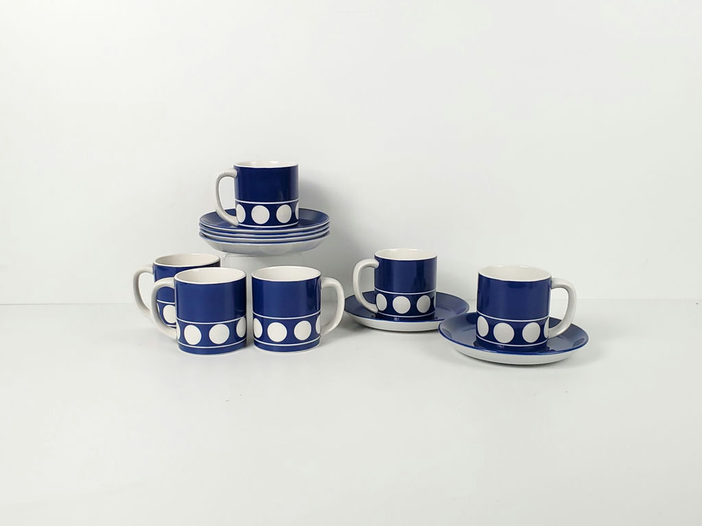 Vintage T.G. Green "Jersey Blue" Cups and Saucers Set - image 1 of 9